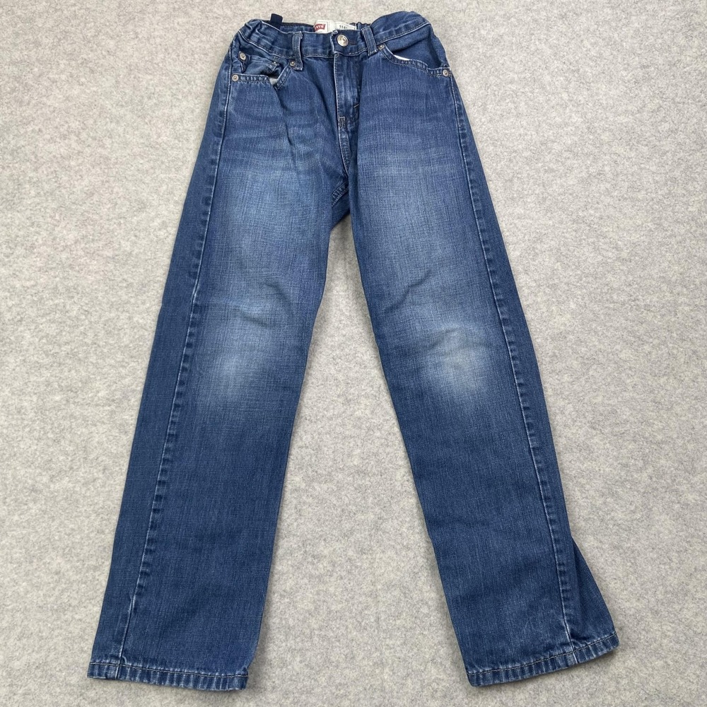 Levis 514 Jeans Boys 12 (19x25) Regular Blue Straight Denim Adjustable Waist